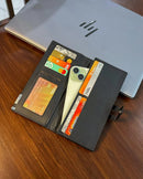 Classic Men's Genuine Leather Bifold Wallet - Premium Slim Pocket Organizer with ID Window - Black