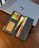 Classic Men's Genuine Leather Bifold Wallet - Premium Slim Pocket Organizer with ID Window - Black