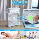 Next Nova Imported 10" Portable Air Cooler Fan – 3-in-1 Mini AC Desktop Humidifier 7-Color LED