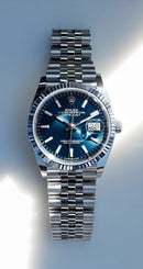 Rolex Brand Oyster Perpetual Watch With Stainless Steel Chain - Quality Timepiece Featuring Date Function And Radium Details For Enhanced Visibility - Black