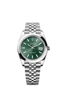 Rolex Brand Oyster Perpetual Watch With Stainless Steel Chain - Quality Timepiece Featuring Date Function And Radium Details For Enhanced Visibility - Black